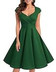 Green Vintage Cocktail Women Formal Wedding Tea Party 1950s Retro Rockabilly Pinup Swing Dress Green XL