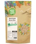 Wholefood Earth Short Grain Brown Rice 1 kg | GMO Free | Natural | Source of Fibre