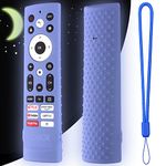 Oboe Silicone TV Remote Cover Case Compatible with Hisense Tv Remote VU GOLED Tv Remote Cover with Lanyard (Glow in Dark Blue) [Remote NOT Included]