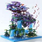 Yushinv Cherry Blossom Building Set with Gift Box 4574Pcs, Original Scene Music Japanese Sakura Tree House(Type :Symphony), Cherry Bonsai Tree Lights Building Kit, .Cherry Blossom Tree Building Set。