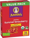 Annie's Organic Bunny Fruit Flavored Snacks, Summer Strawberry, Gluten Free, Value Pack, 22 Pouches, Kids Snacks, 15.4 oz.