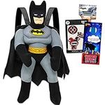 Batman Plush Doll Set for Kids - Bundle with 17" Batman Plush Backpack with Adjustable Straps Plus Batman Stickers, Patches, and More | Batman Gifts for Boys