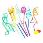 TalkTools Premium Drinking Crazy Straws – Fun, Colorful Silly Straws for Kids, Reusable Twisty Loop Straws, Oral Therapy Straws, Party Favors, Swirly Drinking Straws for Kids & Toddlers – 17 Pack