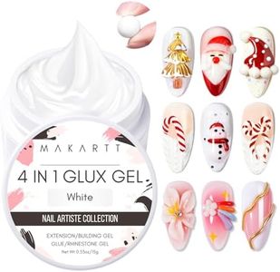 Makartt 3d Gel Nail Art: 4-in-1 3d Nail Gel Sculpting Gels White Non-sticky for Extension, 15ML Solid Builder Nail Gel UV Glue for Acrylic Tips, Rhinestones & Sculpture Gels for Nails Art Salon Home