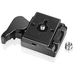 UTEBIT 323 RC2 Quick Release Plate with Clamp and 1/4'' - 3/8'' Screw, Camera QR Plate Mount Rapid Connect Tripod Adapter Compatible for Manfrotto 200PL-14, 323 RC2 496RC, 498RC2, 804RC2