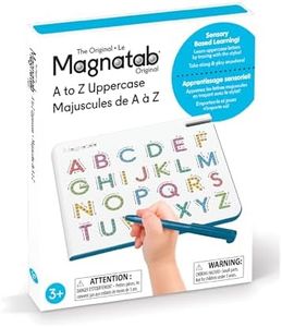 Magnatab A to Z Uppercase Drawing - Sensory Toys, Magnetic Drawing Tool, Toddler Writing Practice, Sensory Play, Fidget Toys, Stylus Included, Travel-Friendly, Ages 3+