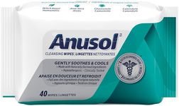 Anusol Cleansing, Hypoallergenic, Cooling Flushable Wipes, 40 Count