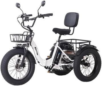 NARRAK Electric Tricycle for Adults,Fat Tire Folding Electric Trike,3 Wheels Electric Bicycle Bikes, Peak 1350W Step-Thru Etrike with Removable Battery and Large Basket