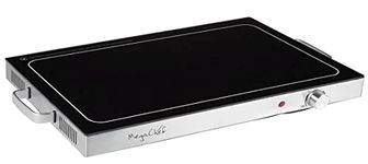 Megachef MCWT-9200 Electric Warming Tray with Adjustable Temperature Control, 24 in, Silver, Black