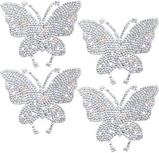 4 Pieces Crystal Car Stickers Butterfly Bling Crystal Rhinestone Car Sticker Decal for Car Bumper Window Laptops