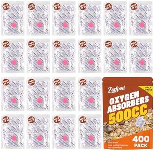 400 Counts 500cc Food Grade Oxygen Absorbers, 10 Individually Vacuum Sealed Packs with Oxygen Indicator, Oxygen Absorber Packets for Long Term Storage in Mylar Bag,Canning Jars, Freeze Dryer Storage