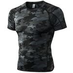 Camo Black Compression Shirts Men