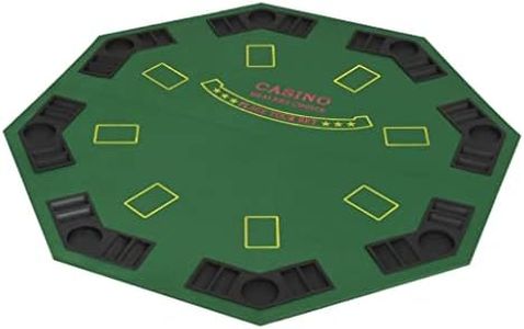 vidaXL 8-Player Folding Poker Tabletop 2 Fold Octagonal Green Game Card Table