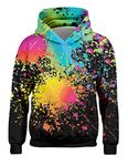 Freshhoodies Kids Hoodie Boys Cool 3D Jumpers Funny Spotty Pullover Hooded Girls Graffiti Black Sweatshirt Childrens Teen Party Gifts Clothes, 8-10 Years