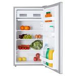 Cookology UCIF93 Undercounter Freestanding Fridge 93 Litre Capacity, Features an Adjustable Temperature Control and Legs, Reversible Door and Chiller Box - in Silver
