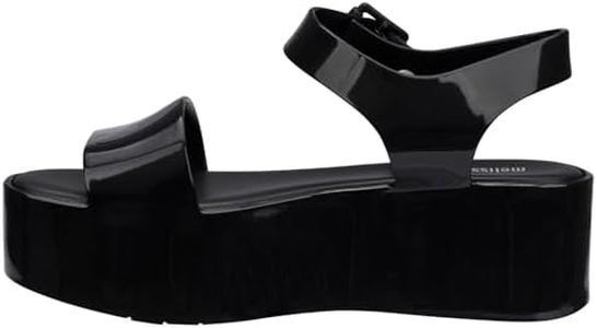 Melissa Mar Women's Sandals - Trendy & Comfortable Platform Sandals for Women, Wedge Sandals, Dressy Summer Sandals, Women's Jelly Shoes with Adjustable Ankle Strap, Jellies, Black, 5