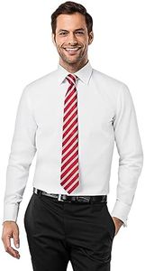 Vincenzo Boretti Chemise Homme, Coupe Normale Regular-fit, Tissu Infroissable et agréable à Porter, 100% Coton, Manches-Longues avec Poignet Mousquetaire, col Kent, Unie Blanc 45-46