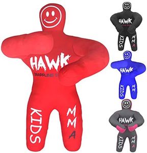 Hawk Sports HWK Kids Grappling Dummy & Baby Wrestling Dummy for Kids Lightweight Life-Size Training Model with Moveable Limbs for MMA, Jiu Jitsu, Judo, Karate, Boxing & Kickboxing - Red