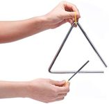 7 Inch Musical Steel Triangle Percussion Instrument With Striker