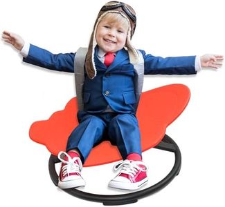 UIIKOLB Autism Kids Swivel Chair,Sensory Spinning Chair for Kids,Training Body Coordination,Metal Base Non Slip Safer (Red)