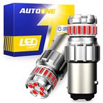 AUTOONE 1157 2357 7528 LED Bulbs Red Brake Tail Light for Front/Rear Signal Corner Light Compatible with Car, Trucks and Motorcycles