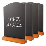 AHAQU 4PCS A4 Chalkboard, 11.8 x 8.6 Inch Tabletop Blackboard with Stand, Menu Chalk Board Sign for Wedding, Bar, Restaurant, Party