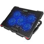 AICHESON Laptop Cooling Pad 5 Fans Up to 17.3 Inch Heavy Notebook Cooler, Blue LED Lights, 2 USB Ports, S035