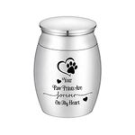 Small Dog Urn for Ashes 1.57 Inches Mini Cremation Urn for Pet Ashes Tiny Pet Paw Keepsake Urn Mini Urn for Cat Ashes Holder-Your Paw Prints are Forever On My Heart