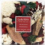 Qingbei Rina Christmas Pot pourri Bags,Cinnamon and Apple Scented Pot pourri Bowl Filler,Dried Flowers, Home Fragrance Sachet of Petal, Winter Holiday Wedding Party Decor,Bulk 14 oz(Wine Red)