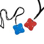 Sensory Direct Chewbuddy Super & Lanyards - Pack of 2, Sensory Toy for a Fidget, Chew or Teething Aid | For Kids, Adults, Autism, ADHD, ASD, SPD, Oral Motor or Anxiety Needs | Blue & Red