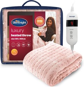 Silentnight Heated Throw Blanket – Blush Pink Electric Fleece