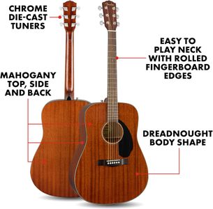 Fender CD-60S Dreadnought Acoustic Guitar – Mahogany