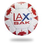 Lax Sak Soft Practice Lacrosse Balls - Same Weight & Size as a Regulation Lacrosse Balls, Great for Indoor & Outdoor Practices, Less Bounce & Minimal Rebounds - Canada Flag, 1 Pack