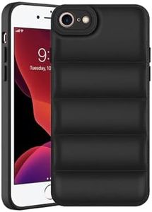 Plus Puffer Case Camera Protection Soft Back Cover for Apple iPhone 7 | iPhone 8 | iPhone SE 2020 | iPhone SE 2022 - Black