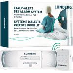 Lunderg Early Alert Bed Alarm System - Wireless Bed Sensor Pad & Pager - Elderly Monitoring Kit with Pre-Alert Smart Technology - Bed Alarms and Fall Prevention for Elderly and Loved Ones