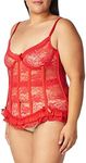 Coquette Women's Stretch Lace Bustier, Red, X-Large