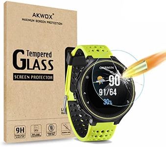 (4 Pack) Tempered Glass Screen Protector for Garmin Forerunner 235 225 630 620 220 230, AKWOX [0.33mm 2.5D High Definition 9H][Anti-Scratch] Premium Clear Screen Protector