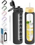 Nefeeko 32 oz Glass Water Bottles w