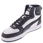 PUMA Caven 20 Mid Mens Basketball, Puma White-puma Black-strong Gray-puma Silver, 10