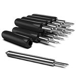 Cutting Blades for Cricut Explore Air/Air 2/Maker - 10PCS Premium Fine Point Blade for Cricut Cutting Machines - 45 Degree Cutting Replacement Blades with Blade Holder Base for Cricut