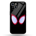 Kirmada Spider Man Eyes Marvel Avengers Printed Glass Cover Compatible with iPhone 15 Stylish and Durable, Scratch Resistant, Desginer High Printed Quality and Perfectly Fit.