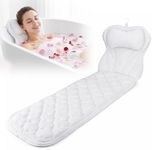 Full Body Bath Pillow for Bathtub: Ergonomic Design Support Bath Mat with Pillow 5D Air Mesh and 16 Powerful Suction Cups for Women Home Tub Relaxing Spa Fits All Bathtub