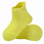 AHC Cotton Anti Skid Anklet Socks For Kids(1-3 Years)|Plain Color|Ankle Length Grip Socks For Boys & Girls|Comfortable & Durable Kids Socks|Baby Products|Boy & Girl Baby Socks., Yellow