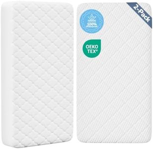 Crib Mattress Protector 2 Pack, Waterproof Fitted Crib Sheets, 52" x 28"