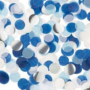 Confetti, Table Confetti, 1.76 Oz Confetti Paper, Diameter 1 inch / 2.5 Cm, Confetti Dots, Table Confetti Circles, Birthday Wedding Confetti, Round Tissue Paper, Blue Silver Confetti