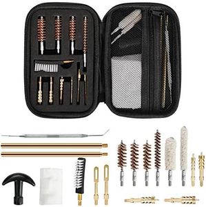LINGSFIRE Kit Nettoyage Pistolet Kit d'entretie, 18pcs Multi Pistolet Kit De Nettoyage Affaire Fusil De Chasse Cleaner Brosse Pinceau Entretien dans Un étui Compact à Fermeture Éclair
