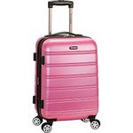 Rockland F145 Melbourne Expandable Abs Carry On Luggage, Pink, One Size, 20-Inch