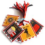 Movie Night Thank You Favor Tags by Adore By Nat - Cinema Theater Film Party Decoration Gift Tags - Set of 12