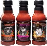 Tony Pigg's Kick'n Hot BBQ Sauce Variety Pack (3 pk, 19oz ea- Fresno Reaper, Ghost, Creeper)- Hand Crafted Barbecue Sauce w Fresh Pepper Heat -Great for Tailgating Ribs & Wings- Grilling Gift for Men