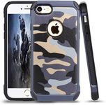 leobray for iPhone 5/5s/SE 2016 case,Heavy Duty Protective Bumper Shockproof Armor Ultra Hybrid Rugged Camouflage Case for iPhone 5/5s/SE 2016- Blue